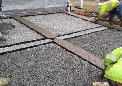 drying stones and pouring borders