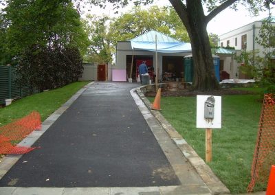 tree preservation project RAM under driveway - high end residential in DC